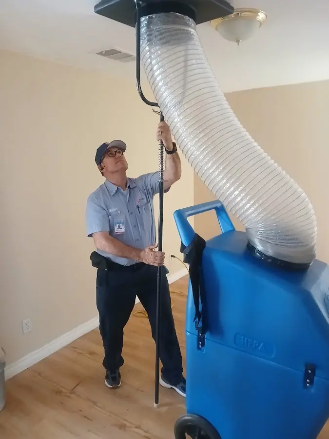 Mini Split Installation technician using HEPA equipment in Rodeo